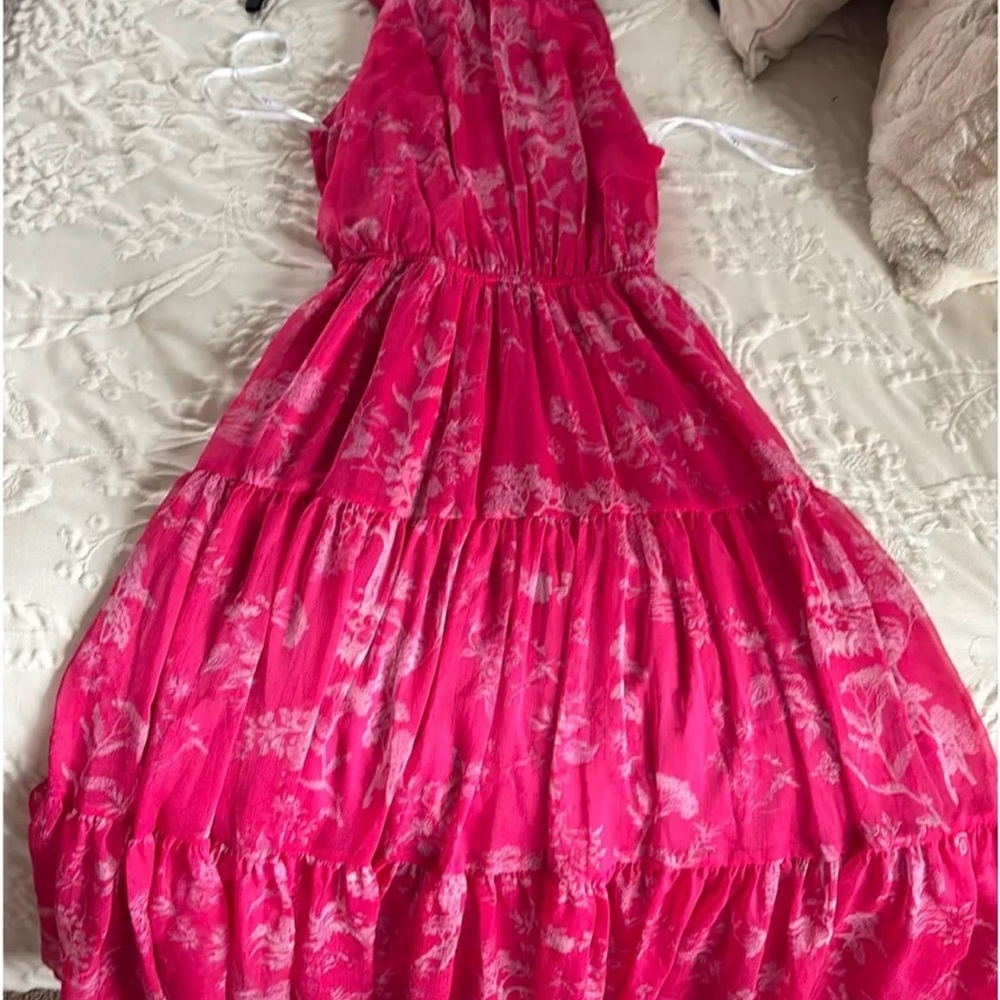 Vibrant Pink Floral Dress- Lulus